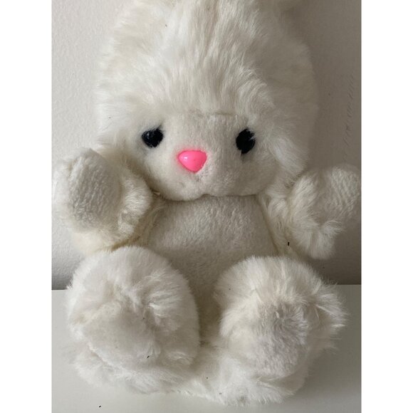 White Bunny Plush Lovey sitting holiday 12 inches unisex - Picture 4 of 9